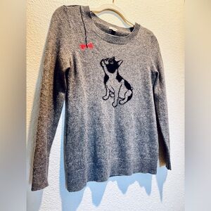 Halogen Cashmere French Bulldog Sweater Size Small